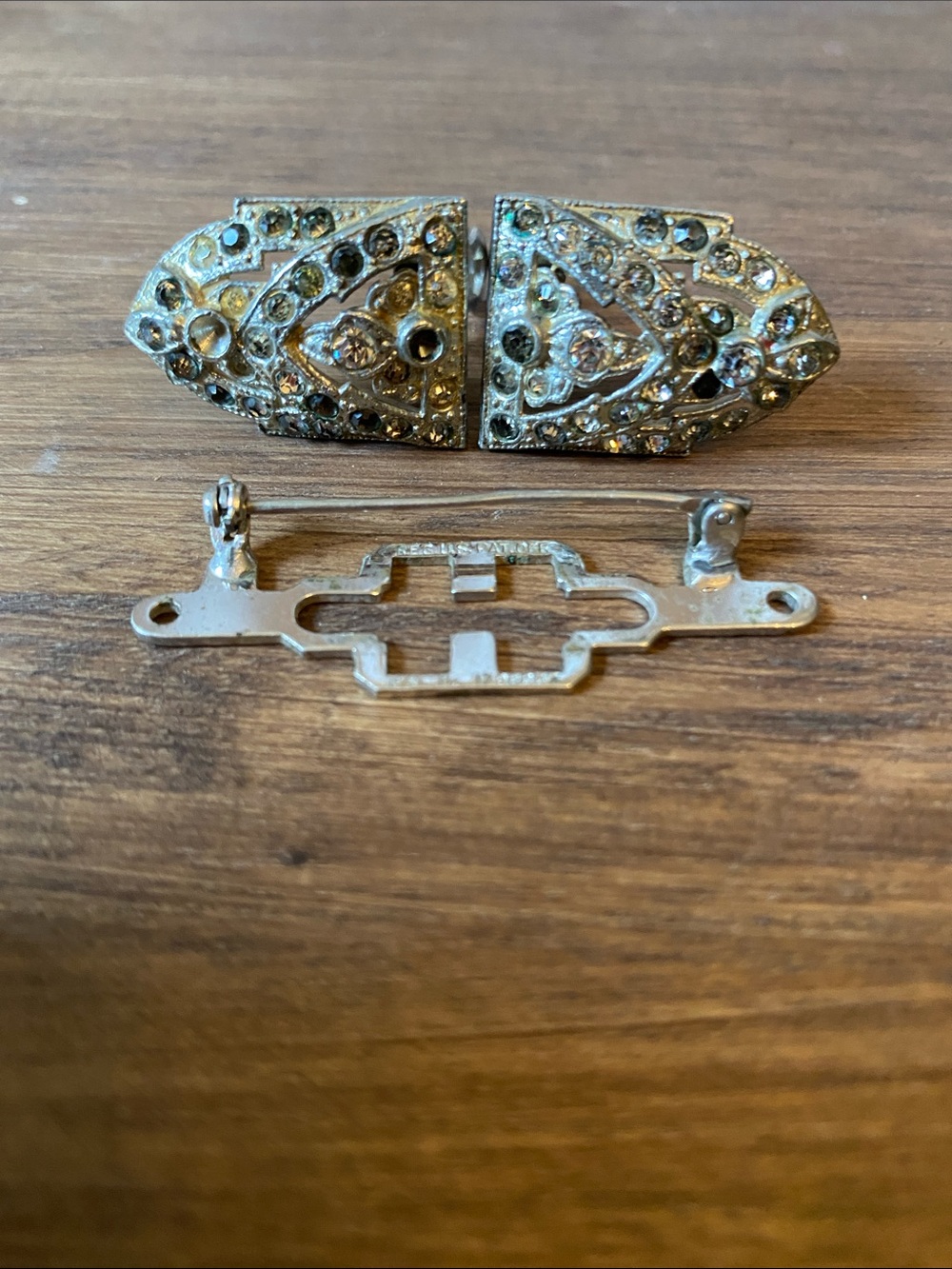 Art Deco Duette style Convertible brooch with fur or dress clips 1930’s